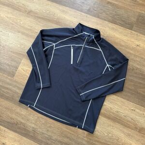 Sunice Golf Pullover Shirt Adult Blue Quarter Zip Lightweight Athletic Men FLAW